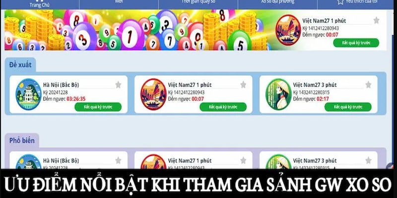 Giới thiệu ưu điểm về sảnh GW xổ số và đơn vị 789WIN